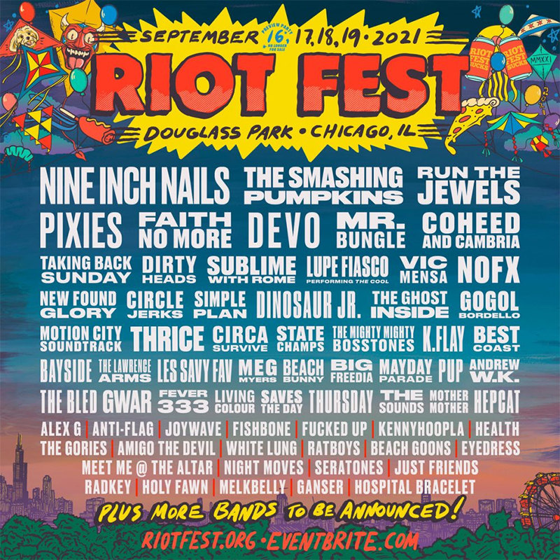 SPILL NEWS: RIOT FEST UNVEILS 2021 LINEUP | NINE INCH NAILS TO HEADLINE ...