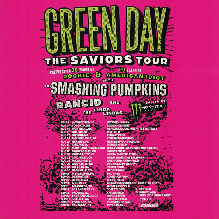 SPILL NEWS THE LINDA LINDAS TO JOIN GREEN DAY ON THE SAVIORS TOUR   Green Day 02 768x768 