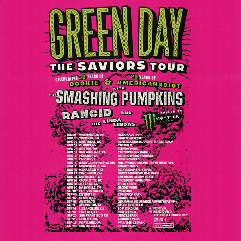 SPILL NEWS THE LINDA LINDAS TO JOIN GREEN DAY ON THE SAVIORS TOUR   Green Day 02 790x790 