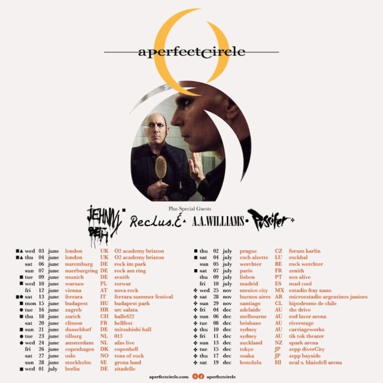 SPILL NEWS: A PERFECT CIRCLE RE-EMERGE WITH “STARLESS” | NEW SINGLE ARRIVES AHEAD OF BAND’S EUROPEAN TOUR A Perfect Circle